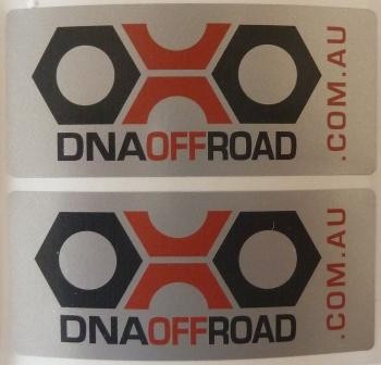 DNA sticker 85x35 on silver UV vinyl [pair]