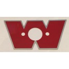 Warn solenoid housing sticker, Genuine warn red "W"sticker for the solenoid housing, Warn W decal