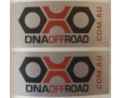 DNA sticker 85x35 on silver UV vinyl [pair]